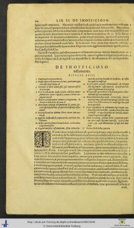 Titulus XVIII. De Inofficioso testamento.