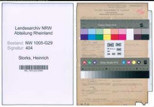 Entnazifizierung Heinrich Storks , geb. 03.04.1901 (Bahnsekretaer)