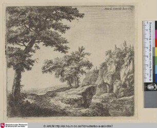 [Felsige Landschaft mit einem Fluss; A river with rocky banks]
