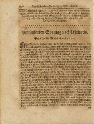 Am siebenden Sonntag nach Trinitatis.