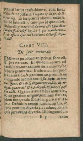 Caput VIII. De iure naturali.