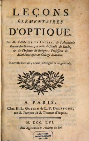 Leçons élémentaires d'optique