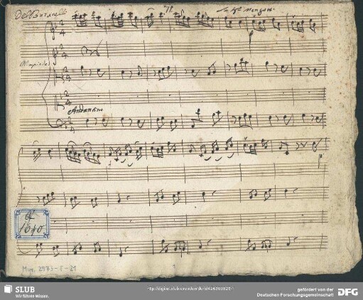 L' olimpiade. Excerpts - Mus.2973-F-21 : S, strings, bc