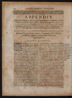 Appendix Ad superiorem libellum: [...]