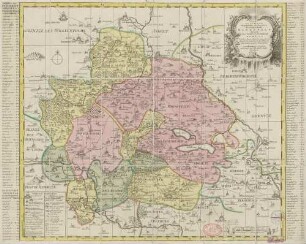 Accurate Geographische Delineation der Graffschafft Mannsfelt Sowohl Chur Sächsisch. als Brandenb. Hoheit ; benebst denen Aemtern Sangerhausen, Querfurth, Sittichenbach, Allstaedt und andern angrentzenden Gegenden