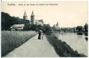 Rochlitz. Mulde mit Schloss und Petrikirche