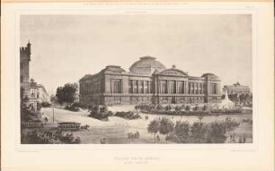 Reichstag, Berlin Zweiter Wettbewerb: Perspektivische Ansicht vom Königsplatz (aus: Sammelmappe hervorragender Konkurrenzentwürfe H. 6, hrsg.v. K.E.O. Fritsch, 1883)