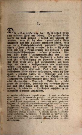 Lateinische Stilübungen zum öffentlichen und Privatgebrauche, 1. Materialien zum Uibersetzen aus dem Teutschen in das Latein