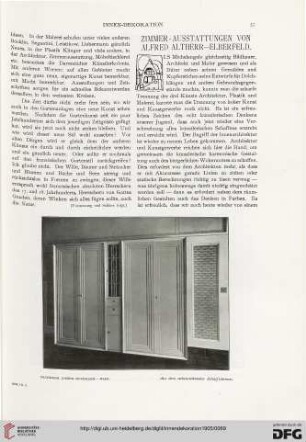 Zimmer-Ausstattungen von Alfred Altherr-Elberfeld