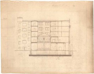 Billing, Hermann; Karlsruhe, Friedrichsplatz 12; Badische Bank, Umbau - Schnitt