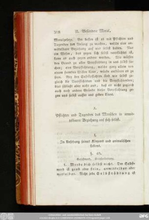 II. Besondere Moral, oder Lehre von den einzelnen Pflichten und Tugenden der Menschen.
