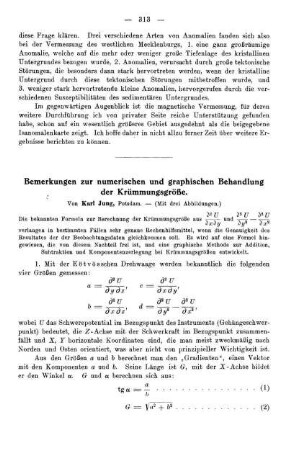 Bemerkungen zur numerischen und graphischen Behandlung der Krümmungsgröße