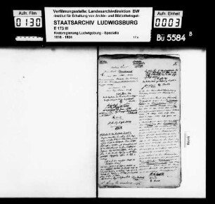 Kommunsachen: Rechnungssachen (Kassenreste), Oberamt Weinsberg