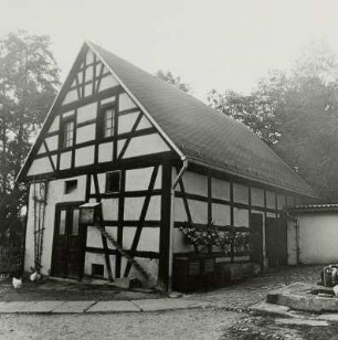 Glauchau, Höckendorfer Weg 54b, Scheune eines Dreiseithofes, Hofansicht