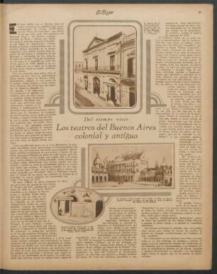 Los teatros del Buenos Aires colonial y antiguo : Del tiempo viejo