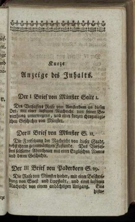 Kurze Anzeige des Inhalts.