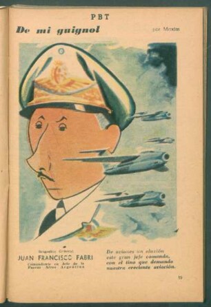 Brigadier General Juan Francisco Fabri, Comandante en Jefe de la Fuerza Aérea Argentina - [Caricatura] : De mi Guignol