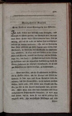 Neunzehntes Kapitel. Vom Reiben oder Striegeln der Pferde.