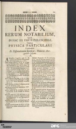 Index Rerum Notabilium