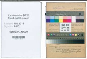 Entnazifizierung Johann Hoffmann , geb. 19.01.1888 (Lokfuehrer)