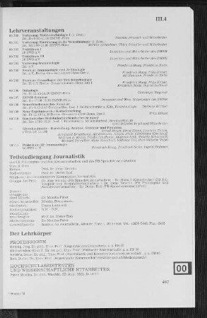 Teilstudiengang Journalistik