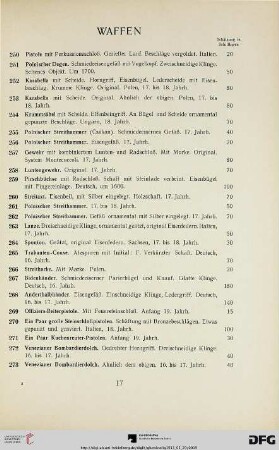 Waffen (Nr. 250-281)