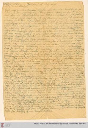 Korrespondenz von Alice und Ludwig Klein: Brief von Alice Klein an Irmgard Ehrlich und Günter Ehrlich