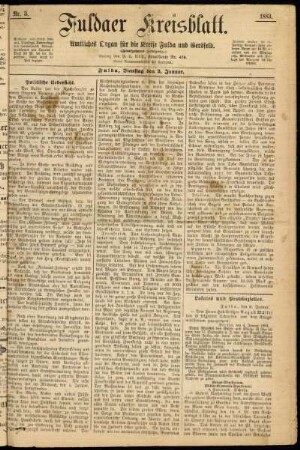 Ausgabe vom Dienstag, den 09. Januar 1883.