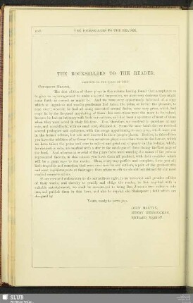 The Booksellers To The Reader