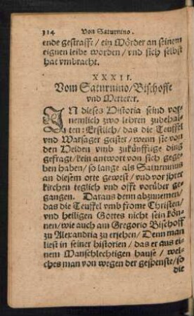 XXXIII. Vom Saturnino/ Bischoffe und Merterer.