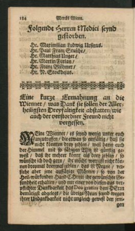 Folgende Herren Medici seynd gestorben