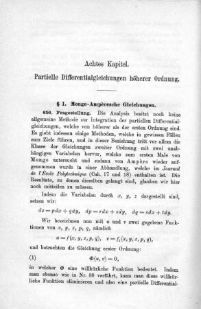 Achtes Kapitel. Partielle Differentialgleichungen höherer Ordnung.