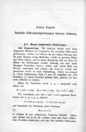 Achtes Kapitel. Partielle Differentialgleichungen höherer Ordnung.