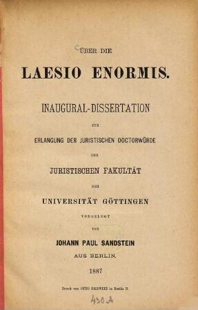 Über die laesio enormis