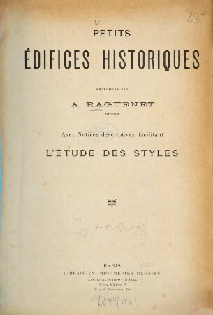 Petits édifices historiques. 1. [1892/93] = Livr. 1 - 12