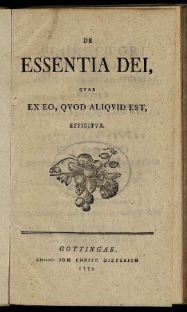 De Essentia Dei, Quae Ex Eo, Quod Aliquid Est, Efficitur