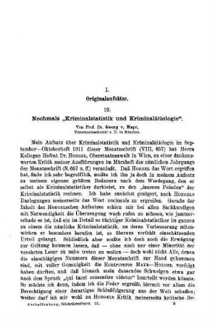 129-134, Nochmals "Kriminalstatistik und Kriminalätiologie"