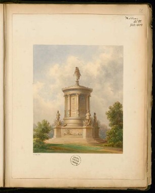 Gefallenendenkmal, Erfurt Monatskonkurrenz Juli 1874: Perspektivische Ansicht