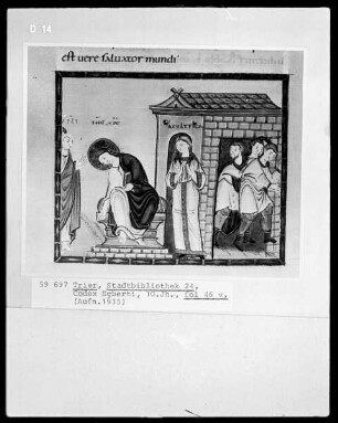 Codex Egberti — Christus und die Ehebrecherin, Folio 46verso