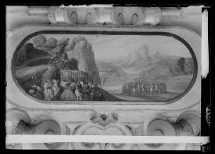 Historienbild unter dem Bildnis Hattwigattes