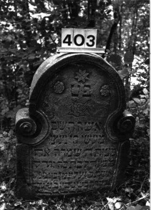 Grabstein 403 (Index: 99897564) Maße HxBxT: 88x63x13 cm: Grabstein 403