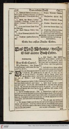 Das Buch Nehemie, welches ist das andere Buch Esdre