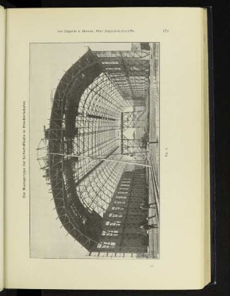 Das Eisengerippe der Luftschiffhalle in Friedrichshafen. Fig. 1.