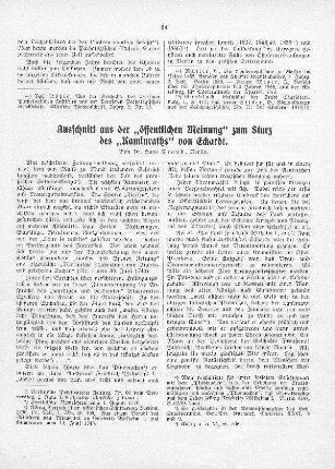 Ausschnitt aus der "öffentlichen Meinung" zumn Sturz des "Kaminraths" von Eckhardt