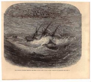 The life-boat "Bradford' rescuing the crew of the danish barque "Auroa Borealis" off Ramsgate