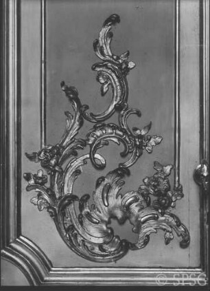 Potsdam, Stadtschloss, Konzertzimmer Friedrich II., R.: 10, Detail: Türornament.