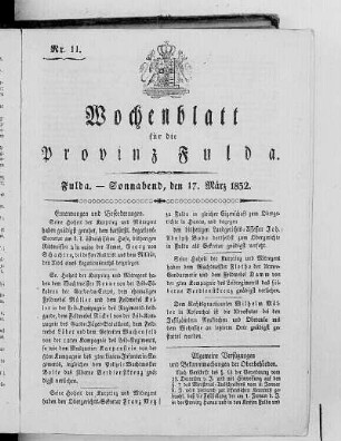 Nr. 11, Ausgabe vom 17. März 1832