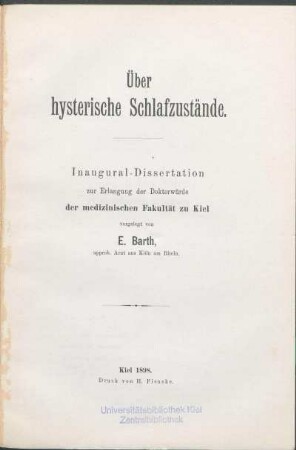 Über hysterische Schlafzustände