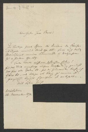 Brief an Musikverlag Ed. Bote und G. Bock  : 26.11.1870