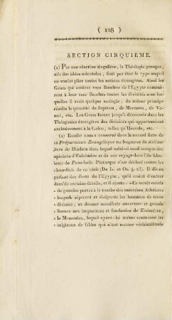 Section Cinquième (unvollständig)